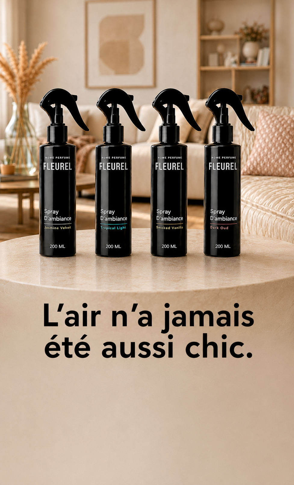 Sprays d’ambiance Fleurel dans un salon